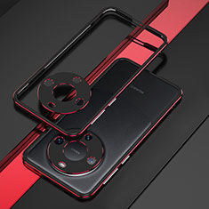 Coque Bumper Luxe Aluminum Metal Etui JZ4 pour Huawei Mate 60 Pro Rouge et Noir