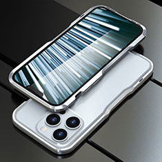Coque Bumper Luxe Aluminum Metal Etui LF1 pour Apple iPhone 13 Pro Argent
