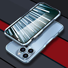 Coque Bumper Luxe Aluminum Metal Etui LF1 pour Apple iPhone 13 Pro Bleu