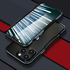 Coque Bumper Luxe Aluminum Metal Etui LF1 pour Apple iPhone 13 Pro Max Noir