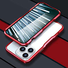 Coque Bumper Luxe Aluminum Metal Etui LF1 pour Apple iPhone 13 Pro Max Rouge