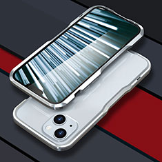 Coque Bumper Luxe Aluminum Metal Etui LF1 pour Apple iPhone 14 Argent