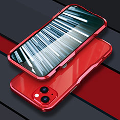 Coque Bumper Luxe Aluminum Metal Etui LF1 pour Apple iPhone 14 Plus Rouge