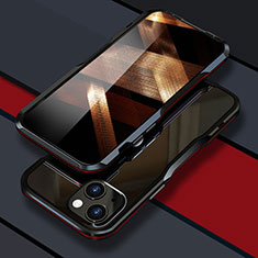 Coque Bumper Luxe Aluminum Metal Etui LF1 pour Apple iPhone 15 Plus Rouge et Noir