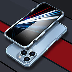 Coque Bumper Luxe Aluminum Metal Etui LF1 pour Apple iPhone 15 Pro Bleu