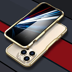 Coque Bumper Luxe Aluminum Metal Etui LF1 pour Apple iPhone 15 Pro Max Or