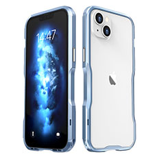 Coque Bumper Luxe Aluminum Metal Etui LF2 pour Apple iPhone 14 Bleu