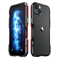 Coque Bumper Luxe Aluminum Metal Etui LF2 pour Apple iPhone 14 Plus Rouge et Noir
