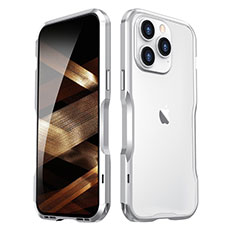 Coque Bumper Luxe Aluminum Metal Etui LF2 pour Apple iPhone 14 Pro Max Argent