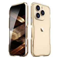 Coque Bumper Luxe Aluminum Metal Etui LF2 pour Apple iPhone 14 Pro Or