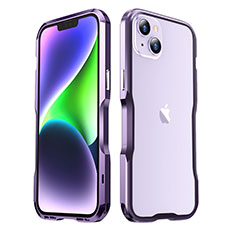 Coque Bumper Luxe Aluminum Metal Etui LF3 pour Apple iPhone 14 Plus Violet