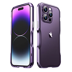 Coque Bumper Luxe Aluminum Metal Etui LF3 pour Apple iPhone 14 Pro Max Violet
