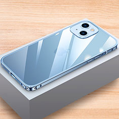 Coque Bumper Luxe Aluminum Metal Etui LK1 pour Apple iPhone 14 Bleu