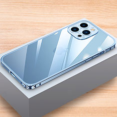 Coque Bumper Luxe Aluminum Metal Etui LK1 pour Apple iPhone 14 Pro Bleu