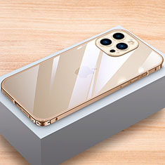 Coque Bumper Luxe Aluminum Metal Etui LK1 pour Apple iPhone 14 Pro Max Or