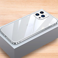 Coque Bumper Luxe Aluminum Metal Etui LK1 pour Apple iPhone 15 Pro Max Argent