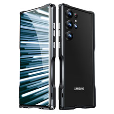 Coque Bumper Luxe Aluminum Metal Etui LK1 pour Samsung Galaxy S22 Ultra 5G Noir