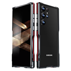 Coque Bumper Luxe Aluminum Metal Etui LK1 pour Samsung Galaxy S24 Ultra 5G Rouge et Noir