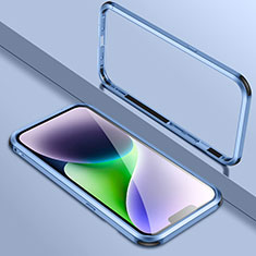 Coque Bumper Luxe Aluminum Metal Etui LK2 pour Apple iPhone 14 Plus Bleu