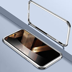 Coque Bumper Luxe Aluminum Metal Etui LK2 pour Apple iPhone 15 Plus Argent