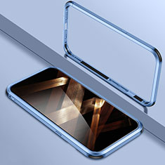 Coque Bumper Luxe Aluminum Metal Etui LO1 pour Apple iPhone 14 Pro Bleu