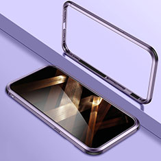 Coque Bumper Luxe Aluminum Metal Etui LO1 pour Apple iPhone 14 Pro Max Violet