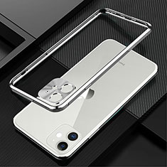 Coque Bumper Luxe Aluminum Metal Etui N01 pour Apple iPhone 12 Argent