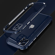Coque Bumper Luxe Aluminum Metal Etui N01 pour Apple iPhone 12 Pro Max Bleu