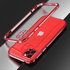 Coque Bumper Luxe Aluminum Metal Etui N01 pour Apple iPhone 12 Pro Max Rouge