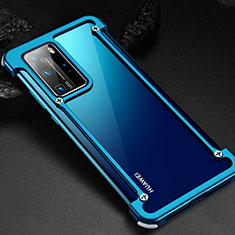 Coque Bumper Luxe Aluminum Metal Etui N01 pour Huawei P40 Pro Bleu
