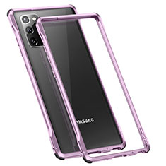 Coque Bumper Luxe Aluminum Metal Etui N01 pour Samsung Galaxy Note 20 5G Violet Clair