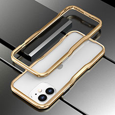Coque Bumper Luxe Aluminum Metal Etui N02 pour Apple iPhone 12 Or