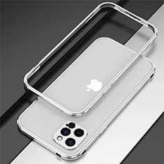 Coque Bumper Luxe Aluminum Metal Etui N02 pour Apple iPhone 12 Pro Max Argent