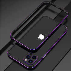 Coque Bumper Luxe Aluminum Metal Etui N02 pour Apple iPhone 12 Pro Max Violet