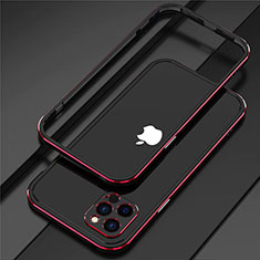 Coque Bumper Luxe Aluminum Metal Etui N02 pour Apple iPhone 12 Pro Rouge et Noir