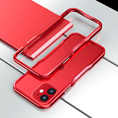 Coque Bumper Luxe Aluminum Metal Etui N02 pour Apple iPhone 12 Rouge