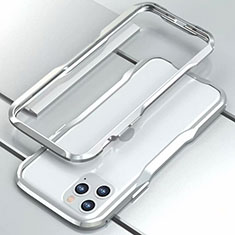 Coque Bumper Luxe Aluminum Metal Etui pour Apple iPhone 11 Pro Max Argent