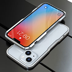 Coque Bumper Luxe Aluminum Metal Etui pour Apple iPhone 13 Argent