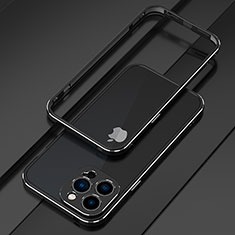 Coque Bumper Luxe Aluminum Metal Etui pour Apple iPhone 13 Pro Argent et Noir