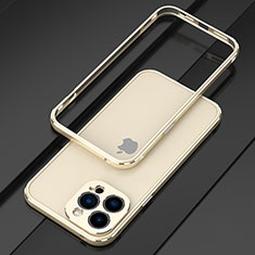 Coque Bumper Luxe Aluminum Metal Etui pour Apple iPhone 13 Pro Max Or