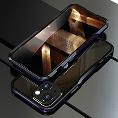 Coque Bumper Luxe Aluminum Metal Etui pour Apple iPhone 15 Plus Violet