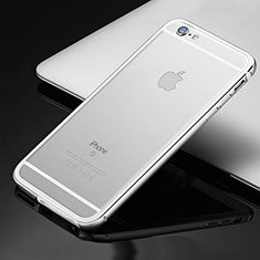 Coque Bumper Luxe Aluminum Metal Etui pour Apple iPhone 6S Argent