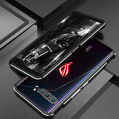Coque Bumper Luxe Aluminum Metal Etui pour Asus ROG Phone 3 Strix ZS661KS Argent et Noir