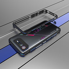 Coque Bumper Luxe Aluminum Metal Etui pour Asus ROG Phone 6 Pro Bleu et Noir