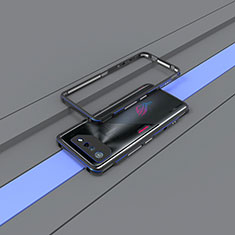 Coque Bumper Luxe Aluminum Metal Etui pour Asus ROG Phone 7 Pro Bleu et Noir
