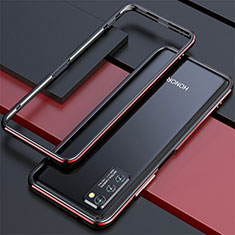Coque Bumper Luxe Aluminum Metal Etui pour Huawei Honor View 30 5G Rouge et Noir
