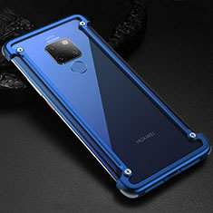 Coque Bumper Luxe Aluminum Metal Etui pour Huawei Mate 20 Bleu