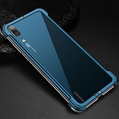 Coque Bumper Luxe Aluminum Metal Etui pour Huawei P20 Bleu