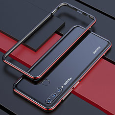 Coque Bumper Luxe Aluminum Metal Etui pour Huawei P30 Lite New Edition Rouge
