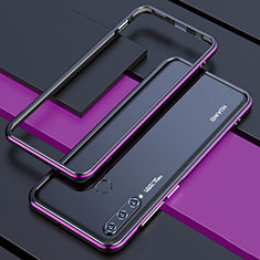 Coque Bumper Luxe Aluminum Metal Etui pour Huawei P30 Lite XL Violet